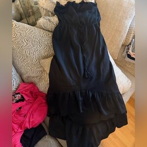 FA Black Lace-Trimmed Dress